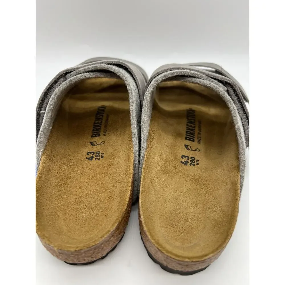 Birkenstock Uji Natural Leather Felt Light Gray Sandal Men’s Size 10 New
